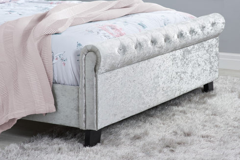 Sienna Fabric Bed Crush Velvet Steel